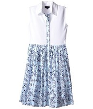 Oscar de la Renta 241987 Toddler Girls Cotton Dress Tropical Palm Size 2Y