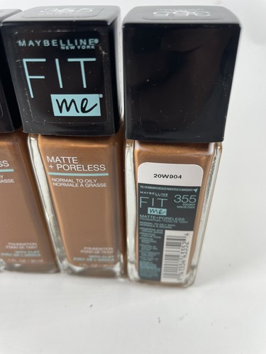 Lot of 6 Maybelline FIT ME! Matte + Poreless Foundation Normal-Oily 355 Coconut. - Picture 8 of 13