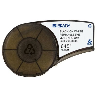 Brady Label Tape Cartridge, Black/White, Labels/Roll: Contin M21-375-C-342