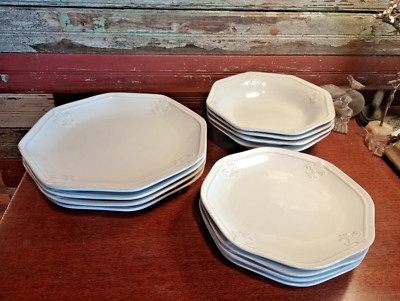 12 pc Better Homes Gardens Fleur de Lis Octagon French Country Dinnerware  Set