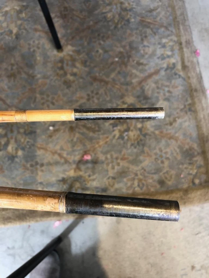 Antigua caña de pescar con mosca de bambú real Martin James (falta el extremo de la punta) Inglaterra Foto 4 de 4