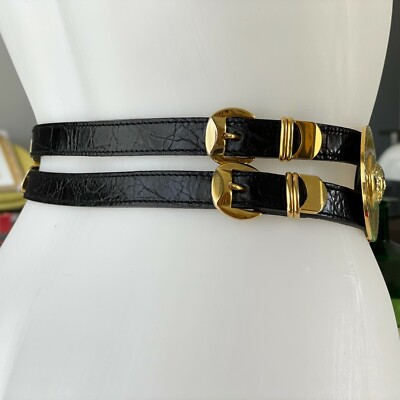 GIANNI VERSACE twin belt with gold-tone Medusa size 65/26 from