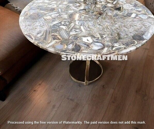 Natural Agate Coffee Table, Agate Center Sofa Table, Modern Furniture Table Deco - Picture 2 of 3