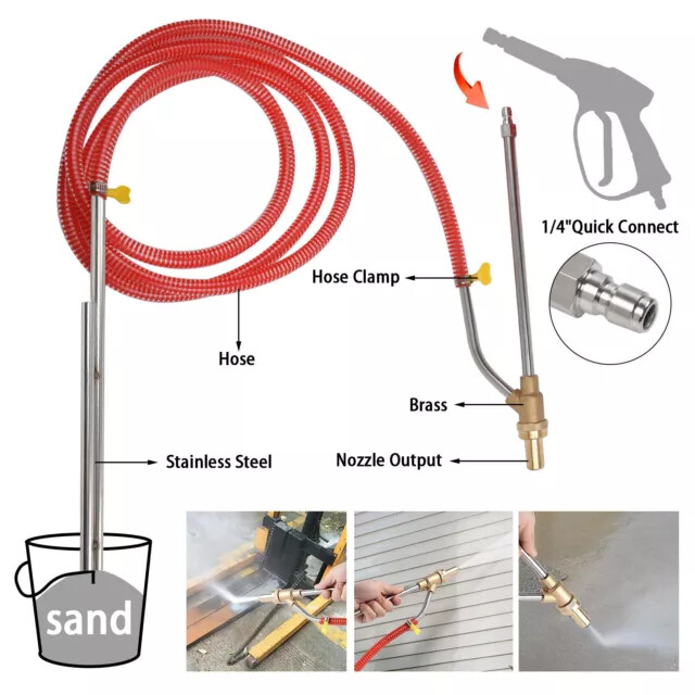 Sandblasting Kit for Pressure Washer Sand Blaster Attachment 5000PSI ...
