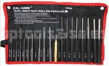 18pc FORGED STEEL ROLL PIN PUNCH SET in ROLL UP POUCH CASE RIFLE GUNSMITHING SAE