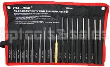 18pc FORGED STEEL ROLL PIN PUNCH SET in ROLL UP POUCH CASE RIFLE GUNSMITHING SAE