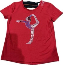 Justice for Girls Red Gymnastic Girl Shirt Size 7 NWT