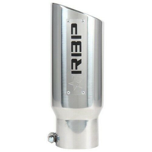 RBP 4" to 5" x 12" SS Double Wall Polished Exhaust Tip w/2 Tone Laser Cut Logo - Picture 2 of 4