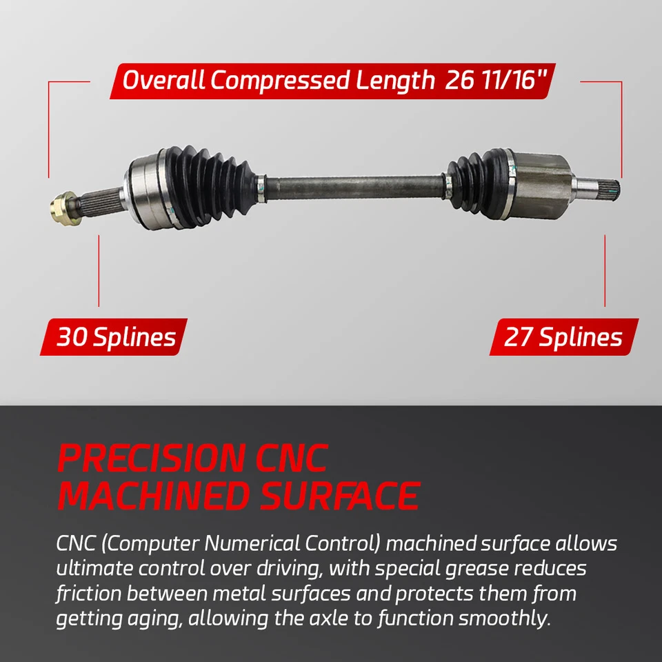 Pair Front CV Axle Shaft for 2008-2012 Honda Accord 2009-2013 Acura TSX 2.4L - Image 2 of 4