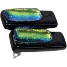 Womens Earrings Colorful Rectangular Blue Green Yellow Small Studs