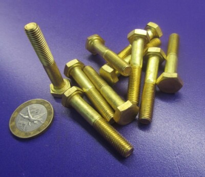 Cap Screw Bolt, Partial Thread, Brass, 1/4''-28 x 1 1/2'' Length, 10 pc