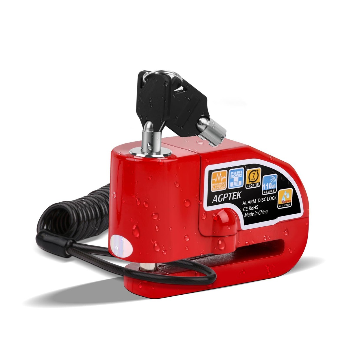 Candado Para Bicicleta Moto Motocicleta Con Alarma Bloqueo de Disco