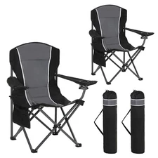 2Pack Camping Chair Oversized Folding Chairs with Cup Holder Heavy Duty Portable