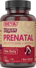 Deva Vegan Prenatal Multivitamin Tablets 90 Count One Daily Formula