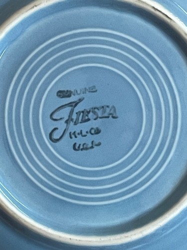 "Platos de ensalada Fiesta Periwinkle azul 7 1/4"" Homer Laughlin genuinos EE. UU. Lote de 4" - Imagen 3 de 4