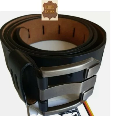 UNOUNOUNO Herren Damen Gürtel echt Leder Arbeitssgürtel Jeansgürtel Schwarz 38 mm 110 cm
