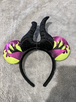 Disney Parks Maleficent Sleeping Beauty LE Minnie Horn Ears Headband Retired D5