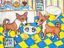 Basenji Collectible 4x6 Dog Pop Art Print Sig...