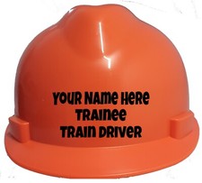 Children's Personalised Trainee Train Driver Hard Hat Kids, One Size 1-12 Years