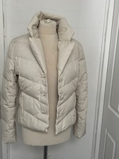 M&s Ultra Light Down Jacket Per Una Women’s Cream Packable Pockets Size S