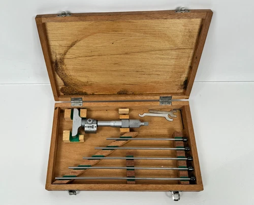 Mitutoyo 229-128 DMC 2.5-6" K Interchangeable Rod Depth Micrometer in Case