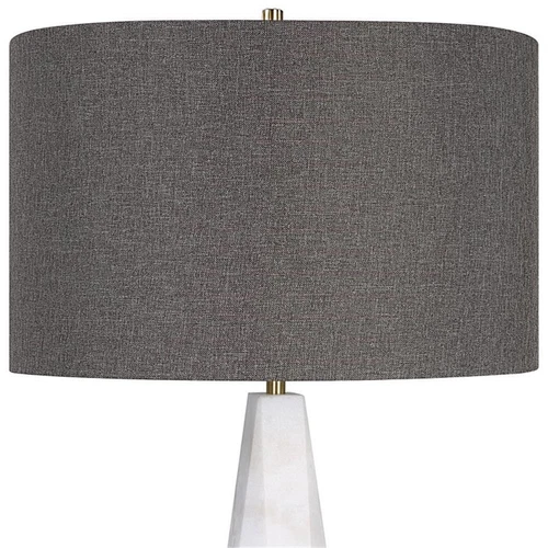 Uttermost Citadel Contemporary Marble Iron and Fabric Table Lamp - Elegant White - Picture 4 of 8