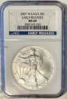 2007 W American Silver Eagle  MS69 Early Releases