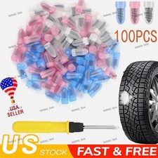 100Pcs Tire Repair Rubber Nails Tyre Puncture Repair Screws Kit w/ Screwdriver