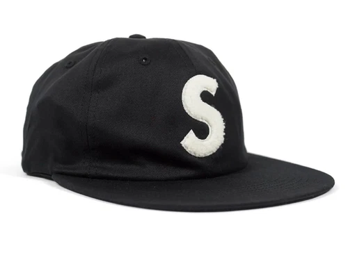 Casquette Supreme Chenille S Logo 6 Panneaux Noire Taille Unique F/W 16 (OCCASION) Regardez Photos !