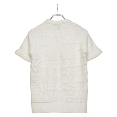 Louis Vuitton 3D Logo Short Sleeve Knit L Ivory Wool Nylon Used | eBay
