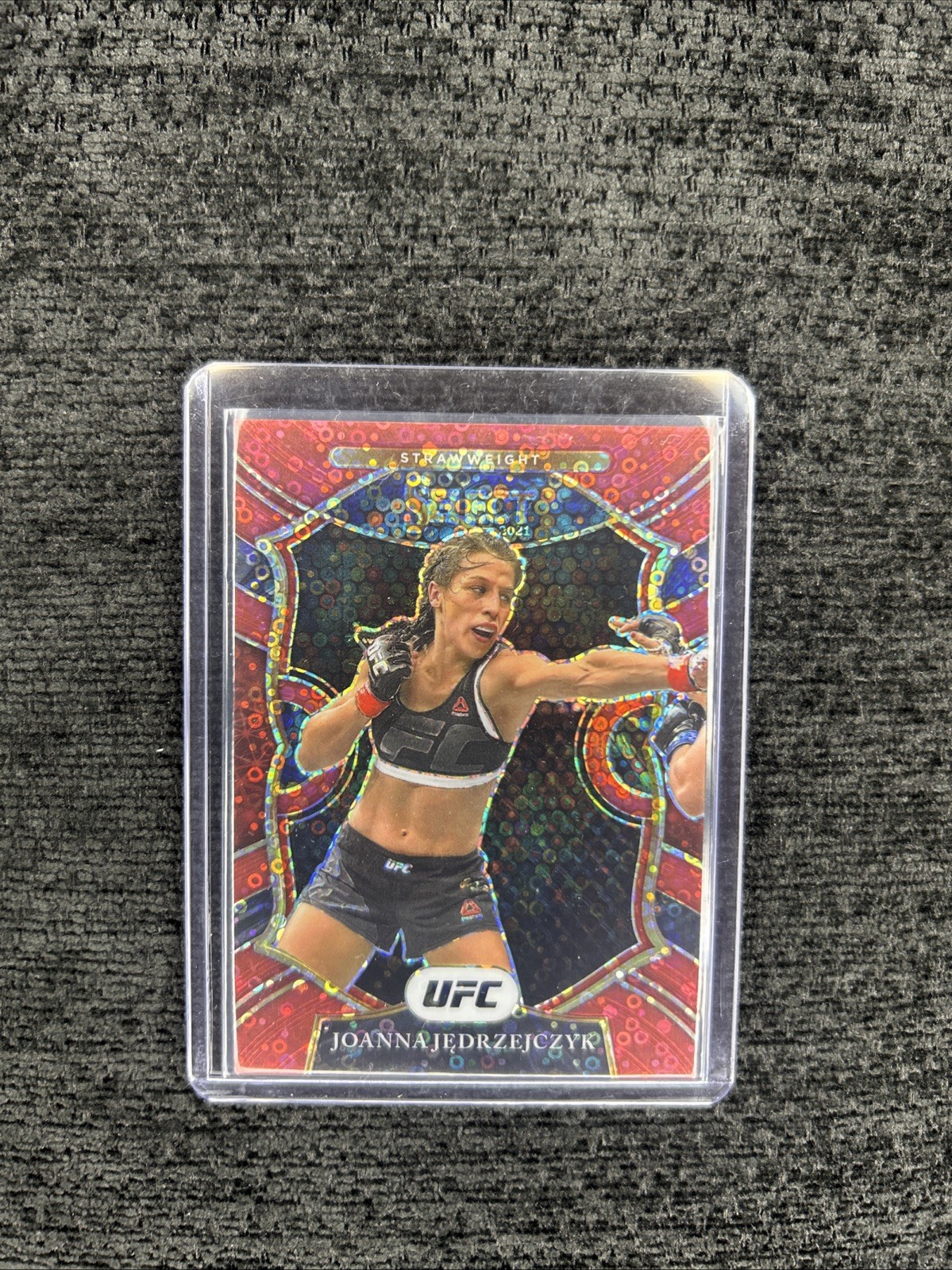 2021 Panini Select UFC - Concourse Joanna Jedrzejczyk #45 Red Disco Prizm /199