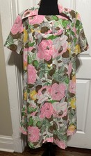 Vintage Floral Polyester House Robe Loungetimers Size Medium