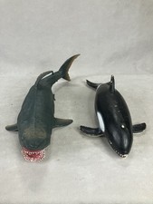 Lot Of Assorted Ocean Animals- Shark, Megalodon, Whale Figurines Realistic