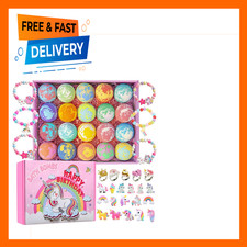 Unicorn Bath Bombs 20 Pack Kids Girls Gift Set Spa Pampering Relaxation Surprise