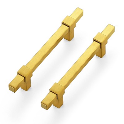 1 Pack Gold Cabinet Handles - 3-3/4'' Hole Center Cabinet Pulls Drawer Pulls C...