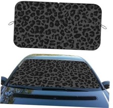 Car Windshield Sunshade Black Leopard, Foldable Front Window Sun Shade, color 7