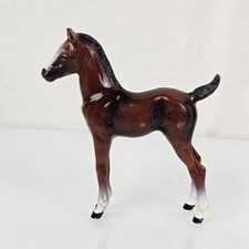 VINTAGE HARTLAND BROWN BLACK PLASTIC 5" TALL HORSE COLT FILLY FOAL ARABIAN