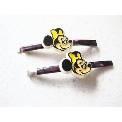 Vintage '80s Minnie Mouse Barrette Lot - 1980s Disney Child Kawaii Hair Clips