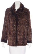  850 Excellent Vintage Brown Mink-Trimmed Fur Coat- 8