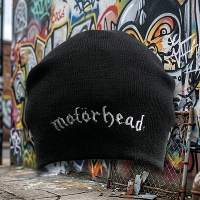 Motörhead Beanie Mütze schwarz gesticktes Logo Heavy Metal Rock Band Musik Cap