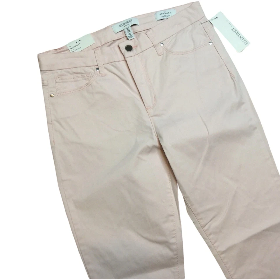 Denim Ellen Tracy The Newport tiro alto ajustado talla 4 rosa polvo nuevo con etiquetas Foto 2 de 4