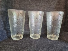 Vintage Coca-Cola Textured Pebble Glasses Set of 3 - Iridescent Luster Finish