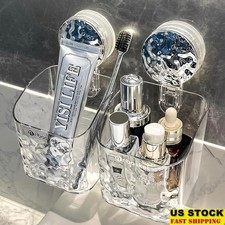 Suction Cup Toothbrush Holder Wall Mount Storage Shower Utensil Organizer New