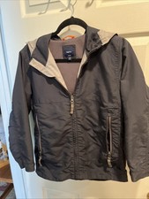 GAP KIDS BOYS JACKET / Windbreaker-rain / Lg / Black / Lined / Full Zip / Hooded