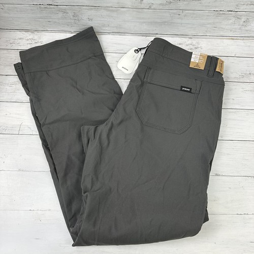 Prana Stretch Zion II Pant Men’s 34x32 Dark iron gray Standard Fit Roll tab NWT