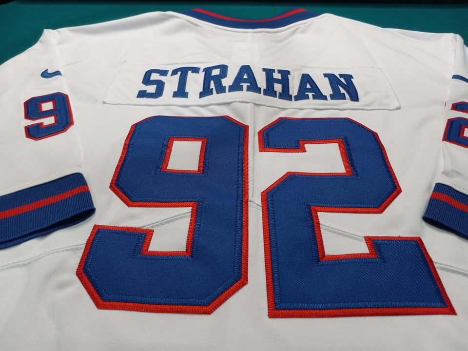 MICHAEL STRAHAN **XL*  2000'S STYLE GIANTS THROWBACK, SEWN, NEW!
