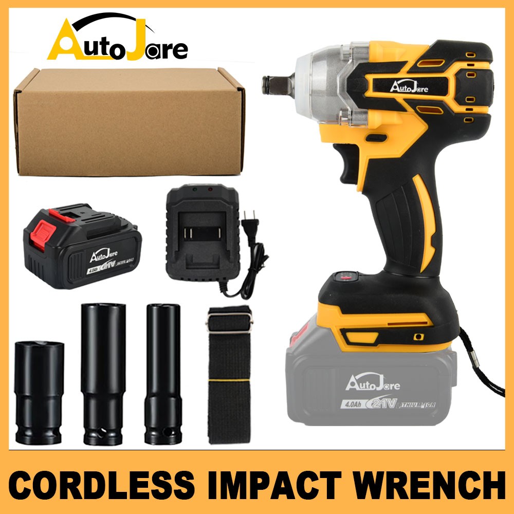 Impact Wrench Electric Cordless Driver Car Repair Wheel Nut Gun Set With Battery