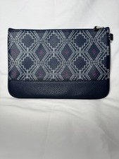 Thirty-One Jewell Zip Rubie Mini Navy Geo Pattern Pebble Pouch New Without Tags