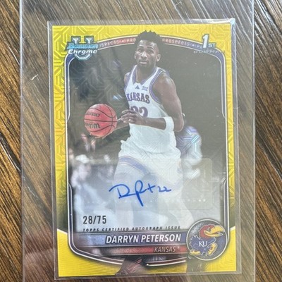 Topps Bowman Chrome 2025-26 Darryn Peterson 1st Bowman Auto CPA-DP /75 Kansas 