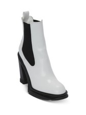 ALEXANDER MCQUEEN Womens Ivory Heel Pull-Tab 1" Platform Tread Chelsea 38